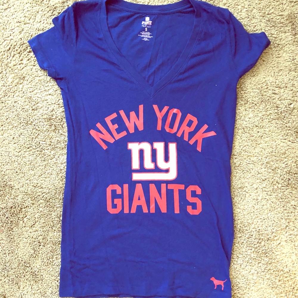 Love Pink New York Giants V Neck Tee